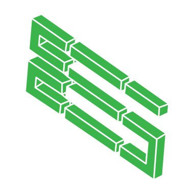 İmkansız şekiller. Kutsal geometri figürleri. Optik yanılsama. Soyut sonsuz geometrik nesneler. İmkansız sonsuz özet. Logo. Beyaz arka planda imkansız geometri nesnesi. Optik sanat.