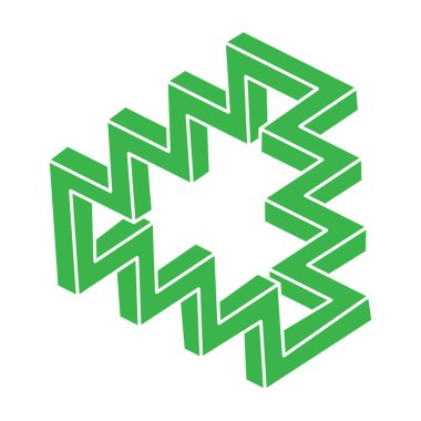 İllüzyon şekilleri. Üç boyutlu geometri dövmesi. Optik illüzyon figürleri. Kutsal geometri objesi. Logo.