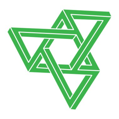 Optik illüzyon logosu. İmkansız şekil vektörü. Optik sanat objeleri. Geometrik şekil. Escher paradoksu. 