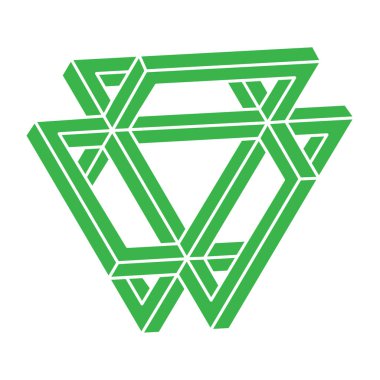 İllüzyon şekilleri. 3 boyutlu geometri objesi. Optik illüzyon figürü. Kutsal geometri. Logo. 