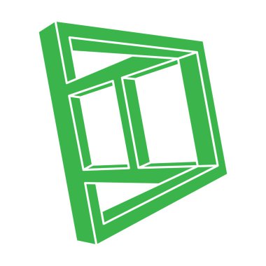 İmkansız şekiller. Kutsal geometri figürleri. Optik illüzyon logosu. Soyut sonsuz geometrik nesneler. İmkansız sonsuz özet. Optik sanat. Beyaz arkaplanda imkansız geometri şekli.