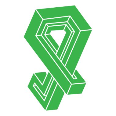 İllüzyon şekilleri. 3 boyutlu geometri objesi. Optik illüzyon figürü. Kutsal geometri. Logo. 