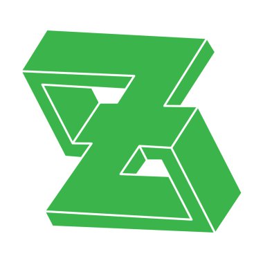 İllüzyon şekli. 3 boyutlu geometri objesi. Optik illüzyon figürü. Kutsal geometri. Logo. 