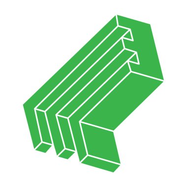 İmkansız bir şekil. Optik illüzyon logosu. Kutsal geometri figürü. Soyut sonsuz geometrik nesne. İmkansız sonsuz özet. Optik sanat. Beyaz arkaplanda imkansız geometri şekli.