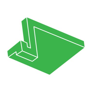 İmkansız şekiller, optik yanılsama figürü, vektör. Optik sanat objeleri. Geometri logosu. 