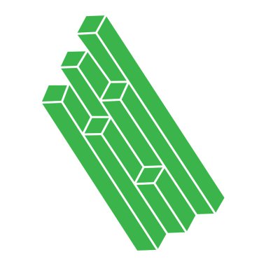 Optik illüzyon logosu. İmkansız bir şekil. Kutsal geometri figürü. Soyut sonsuz geometrik nesne. İmkansız sonsuz ana hatları. Optik sanat. Beyaz arkaplanda imkansız geometri şekli.