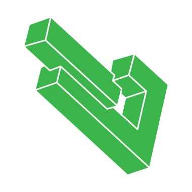 Optik illüzyon objesi. Kutsal geometrik figürler. Optik sanat logosu. İmkansız şekiller. 