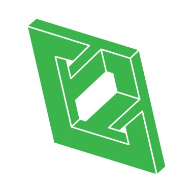 İmkânsız optik illüzyon şekilleri. Optik sanat objesi. İmkansız rakamlar. Gerçekdışı geometrik nesne. Logo. 