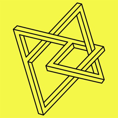 İmkânsız optik illüzyon şekilleri. Operasyon sanatı objesi. İmkansız rakamlar. Çizgi çalışması. Kutsal geometri. 