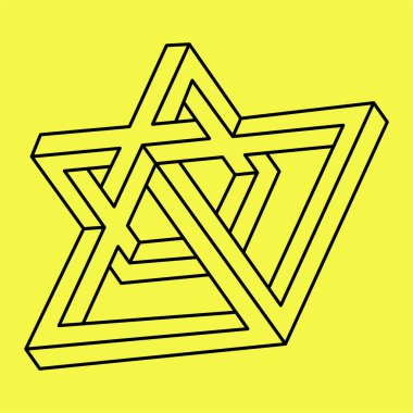 Kutsal geometri sembolü. Hipster, soyut, simya, ruhsal mistik element. Optik yanılsama. 