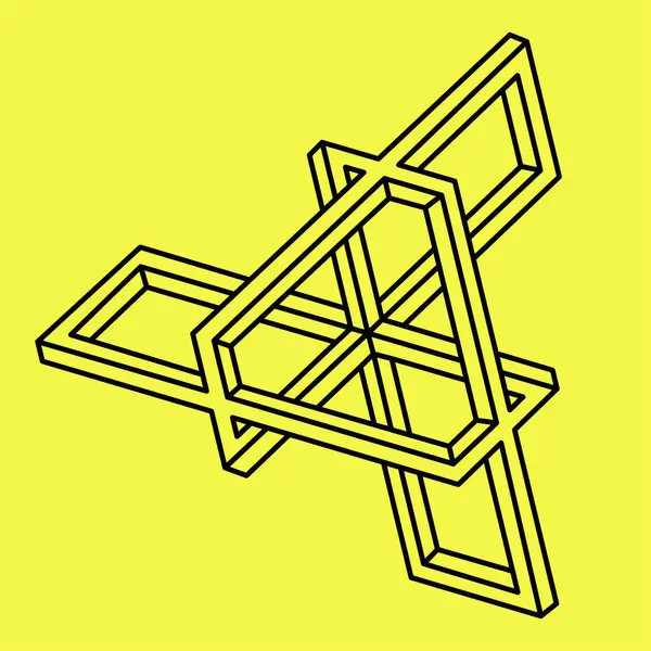 İmkansız figür, sarı arka planda grafik yanılsaması. 