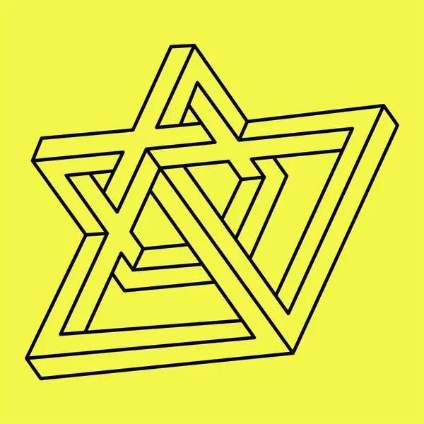 Kutsal geometri sembolü. Hipster, soyut, simya, ruhsal mistik element. Optik yanılsama. 