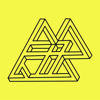 Optik yanılsama. Geometrik şekil. Soyut ok. 