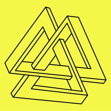 İmkansız şekiller. Web tasarım elemanı. Optik İllüzyon nesneleri. Çizgi tasarımı. Gerçekdışı geometrik şekiller. 