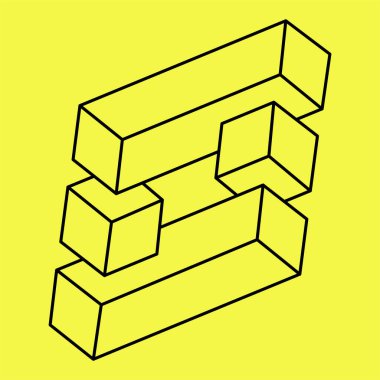 İllüzyon şekli. Üç boyutlu geometri. Optik yanılsama. Kutsal geometri.