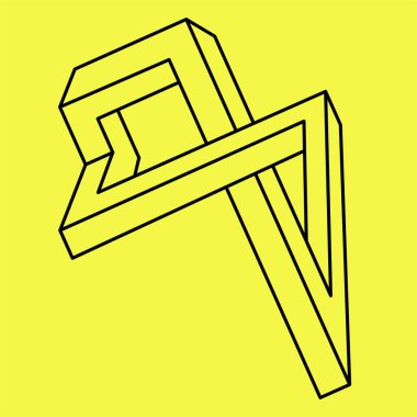 İmkansız figür, optik yanılsama, vektör. 