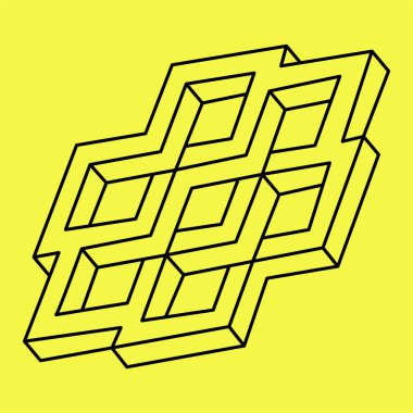 İmkansız şekiller. Yaratıcı figür şirket logosu. Vektör çizimi. Optik yanılsama. 