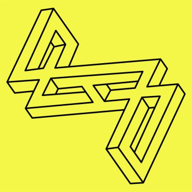 İmkansız bir şekil. Kutsal geometri. Optik yanılsama. İmkansız sonsuz özet nesnesi. 