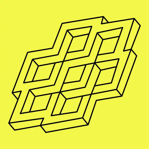 İmkansız şekiller. Yaratıcı figür şirket logosu. Vektör çizimi. Optik yanılsama. 