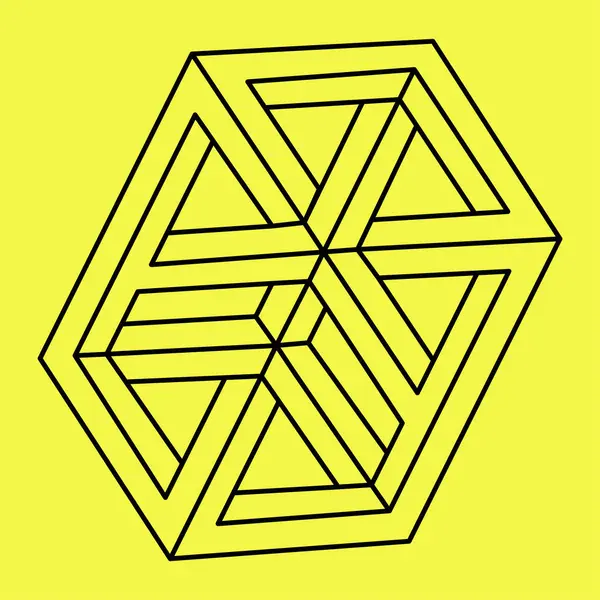 Geometrik optik illüzyon sembolleri. Vektör çizimi. İmkansız şekiller. 