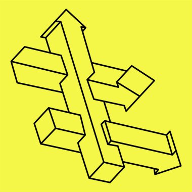 Optik illüzyon oku. Kutsal geometri. İmkansız şekiller. 