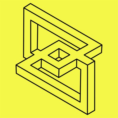 Operasyon sanatı. İmkansız bir şekil. Optik yanılsama. Soyut sonsuz geometrik nesne. 