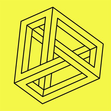 Grafiksel olarak imkansız bir şekil. Optik yanılsama. Kutsal geometri. İşlem sanatı. 