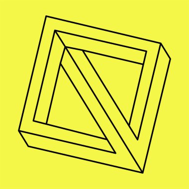 İmkansız figür, sarı arka planda grafik yanılsaması 