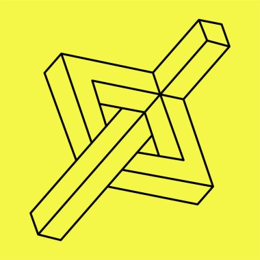 İmkansız şekil, çizgi tasarımı, vektör illüstrasyonu. 