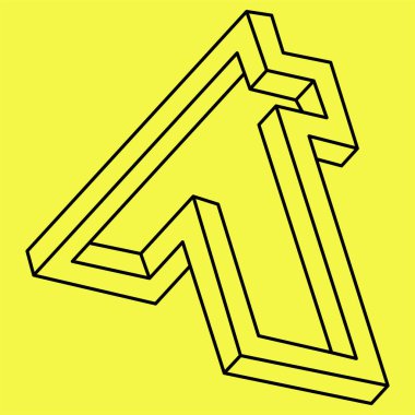 İmkansız bir şekil. Kutsal geometri. Optik yanılsama. Soyut sonsuz geometrik nesne. 