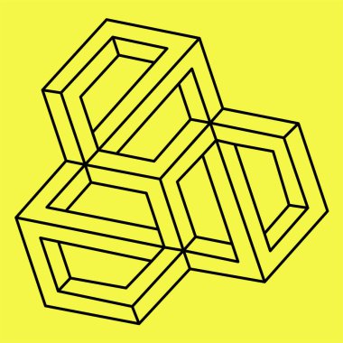 Kutsal geometri. Optik illüzyon şekli. Vektör illüstrasyonu. 