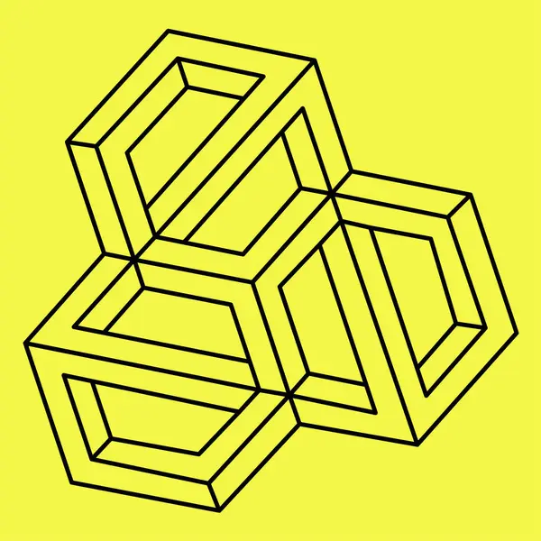 Kutsal geometri. Optik illüzyon şekli. Vektör illüstrasyonu. 