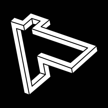 Optik illüzyon figürü. Soyut sonsuz geometrik nesneler. İmkansız sonsuz ana hatları. Optik sanat.