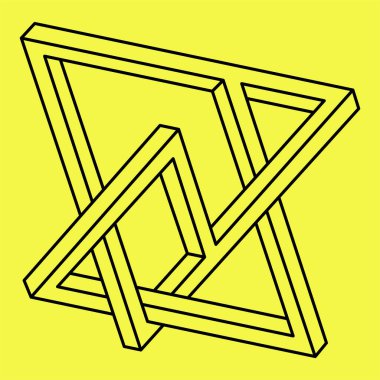 İmkânsız optik illüzyon şekilleri. Operasyon sanatı objesi. İmkansız rakamlar. Çizgi çalışması. Kutsal geometri. 