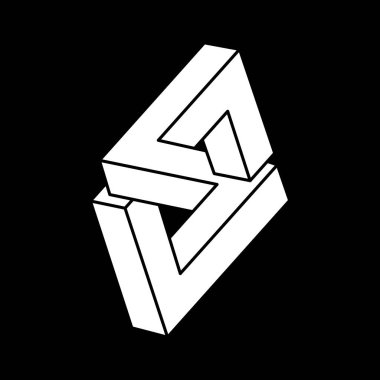 Optik illüzyon şekilleri. Optik sanat objesi. İmkansız rakamlar. Escher paradoksu. 