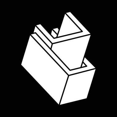 Optik illüzyon şekli. Kutsal geometri. İmkansız rakamlar. Escher tarzı. 