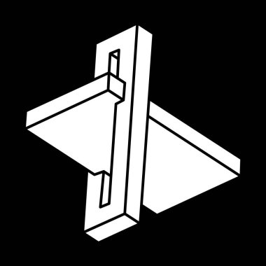 Optik yanılsama. İmkansız şekiller. Kutsal geometri figürleri. Escher tarzı. Soyut sonsuz geometrik nesne. 