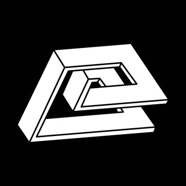 Optik illüzyon şekilleri. Optik sanat. İmkansız rakamlar. Escher tarzı. 