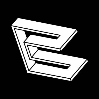 Optik illüzyon şekilleri. Optik sanat objesi. İmkansız rakamlar. Çizgi çalışması. Gerçekdışı geometrik nesne. Escher paradoksu. 