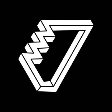 İmkânsız şekiller logo tasarımı, optik illüzyon objesi. Escher tarzı. Optik sanat. Kutsal geometri figürü. 