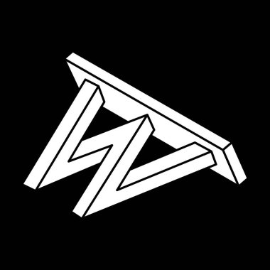 Optik illüzyon şekli. Optik sanat. İmkansız bir rakam. Geometri. 