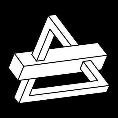 Optik yanılsama. İmkansız şekiller. Soyut sonsuz geometrik nesne. Optik sanat. 