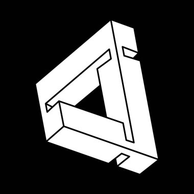 İllüzyon şekilleri. Üç boyutlu geometri. Optik yanılsama. Escher paradoksu. 