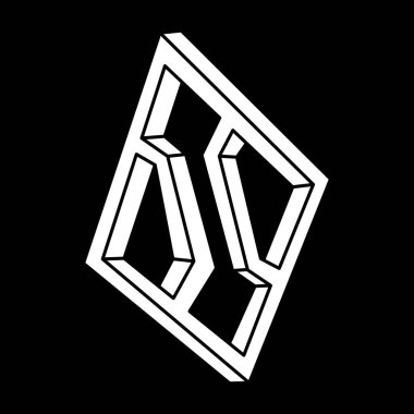 Optik illüzyon figürü. İmkansız bir nesne. Çizgi geometrik şekiller.