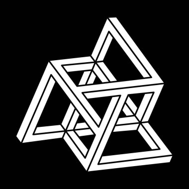 Optik illüzyon şekilleri. Optik sanat objesi. Escher paradoksu. İmkansız rakamlar. Kutsal geometri. 