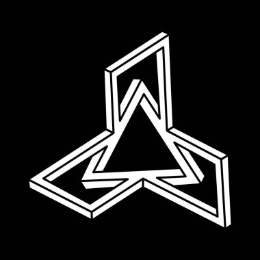 İmkânsız optik illüzyon şekilleri. Optik sanat objeleri. İmkansız bir rakam. Escher tarzı. Kutsal geometri. 