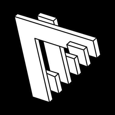 Optik illüzyon figürü. İmkansız şekiller. Soyut sonsuz geometrik nesne. Escher tarzı. 