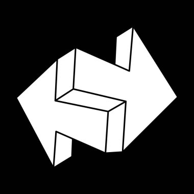 İmkânsız optik illüzyon şekilleri. Optik sanat objesi. Kutsal geometri. Escher tarzı. İmkansız bir rakam. Satır sanatı. 