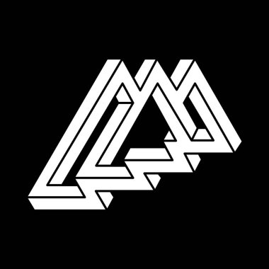 Optik illüzyon, imkansız şekil. Optik sanat. Geometrik şekil. 