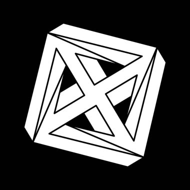 Optik illüzyon şekilleri. İmkansız bir nesne. Escher paradoksu. Optik sanat figürleri. 